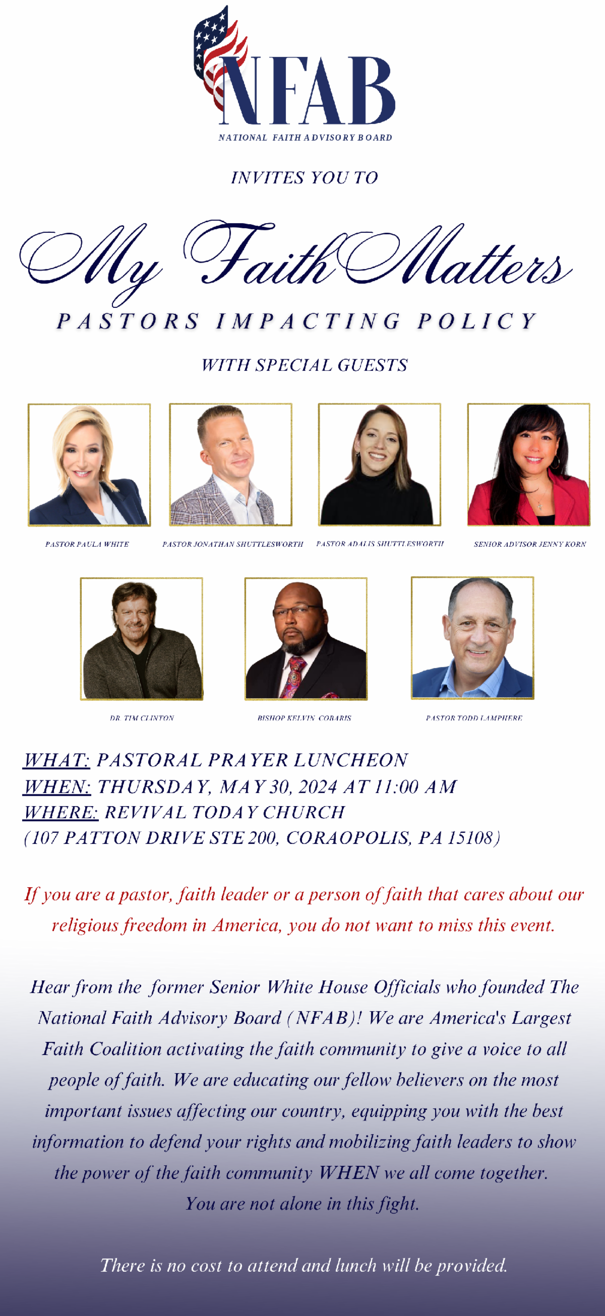 My Faith Matters Invitation - PA